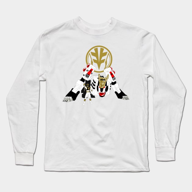 WHITE TIGER RANGER Long Sleeve T-Shirt by popcultchart